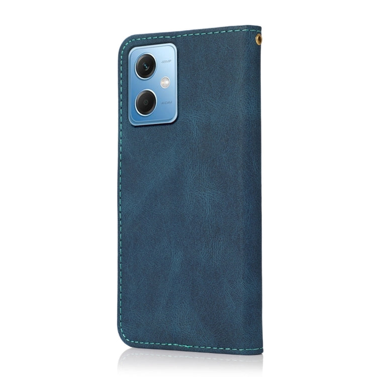 For Xiaomi Redmi Note 12 5G China Dual-color Stitching Leather Phone Case