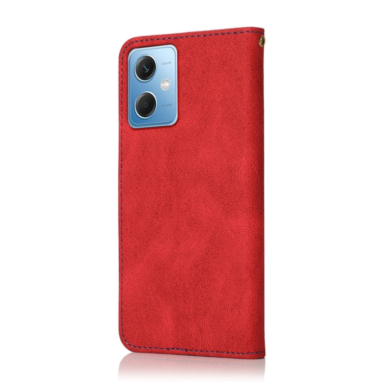 For Xiaomi Redmi Note 12 5G China Dual-color Stitching Leather Phone Case