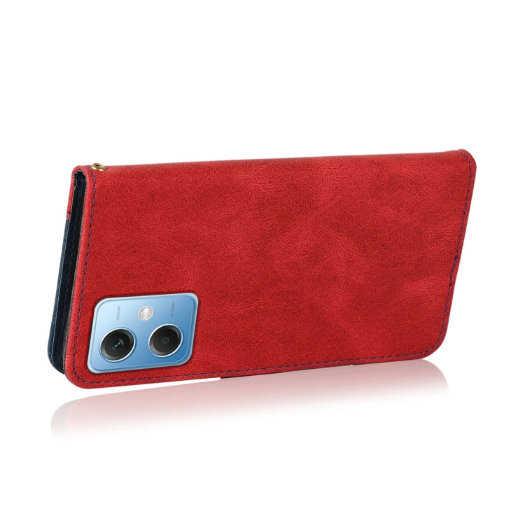 For Xiaomi Redmi Note 12 5G China Dual-color Stitching Leather Phone Case