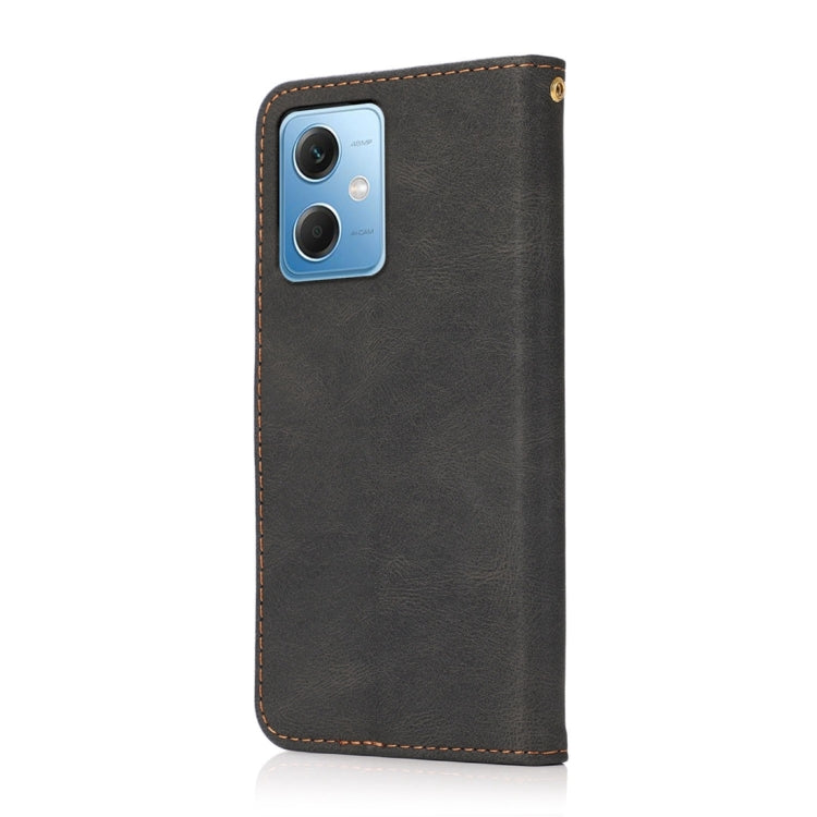 For Xiaomi Redmi Note 12 5G China Dual-color Stitching Leather Phone Case