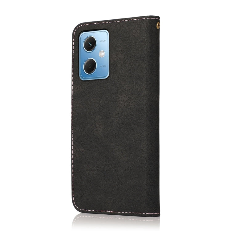 For Xiaomi Redmi Note 12 5G China Dual-color Stitching Leather Phone Case