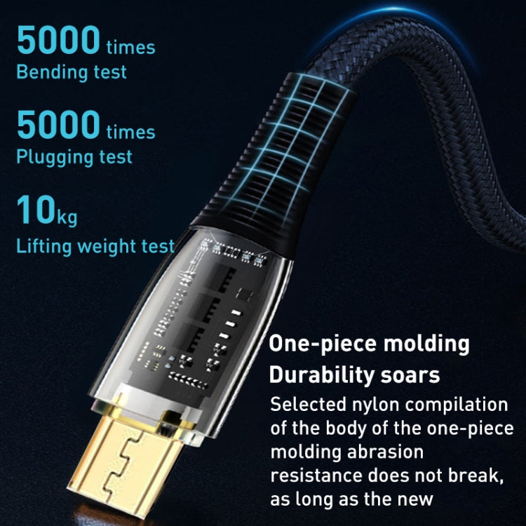 Great Wall AB11B 1m 3A USB to Micro USB Transparent Shell Braided Charging Data Cable