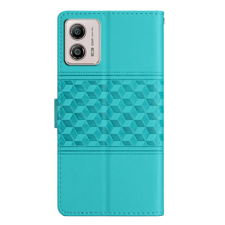 For Motorola Moto G13 Diamond Embossed Skin Feel Leather Phone Case with Lanyard