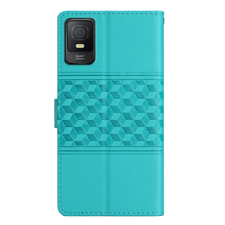 For TCL 403 Diamond Embossed Skin Feel Leather Phone Case with Lanyard