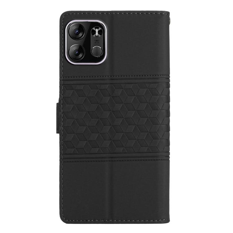 For Tecno Spark Go 2023 Diamond Embossed Skin Feel Leather Phone Case with Lanyard