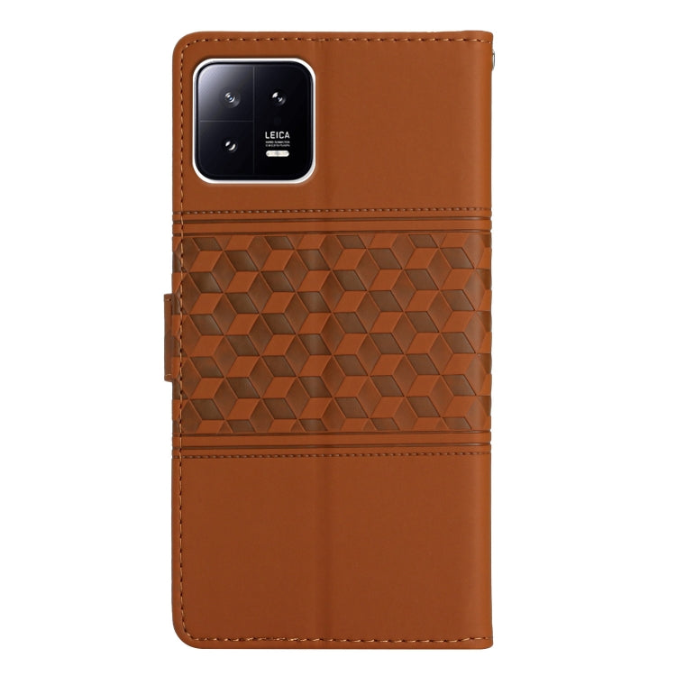 For Xiaomi 13 Diamond Embossed Skin Feel Leather Phone Case with Lanyard