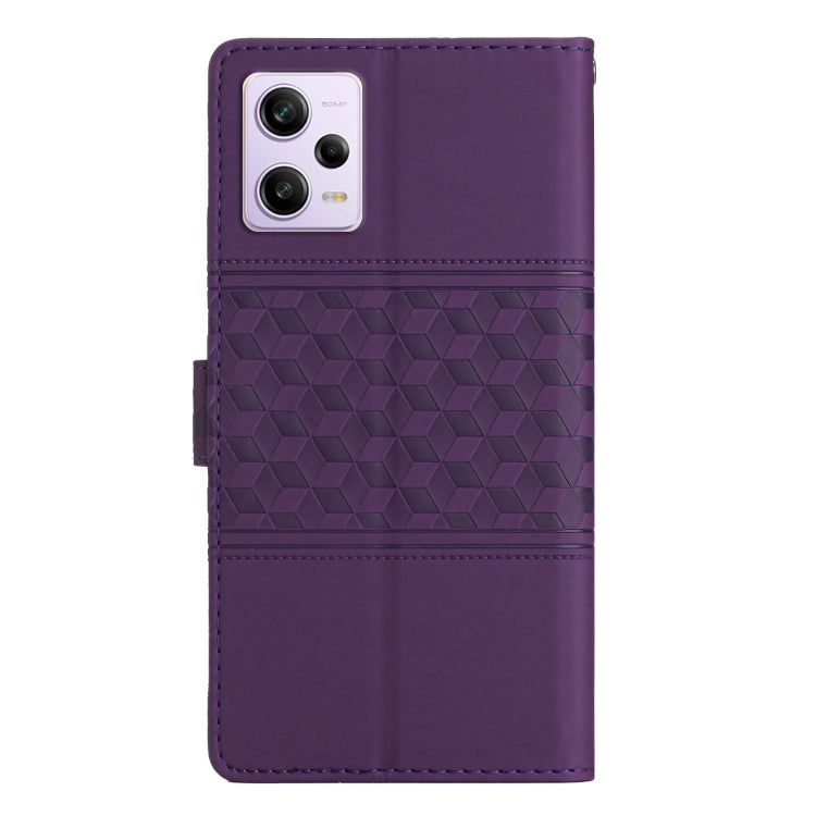 For Xiaomi Redmi Note 12 Pro 5G China Diamond Embossed Skin Feel Leather Phone Case with Lanyard