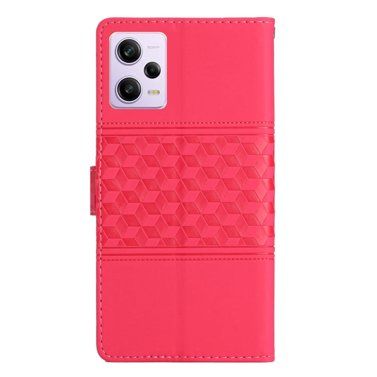 For Xiaomi Redmi Note 12 Pro 5G China Diamond Embossed Skin Feel Leather Phone Case with Lanyard
