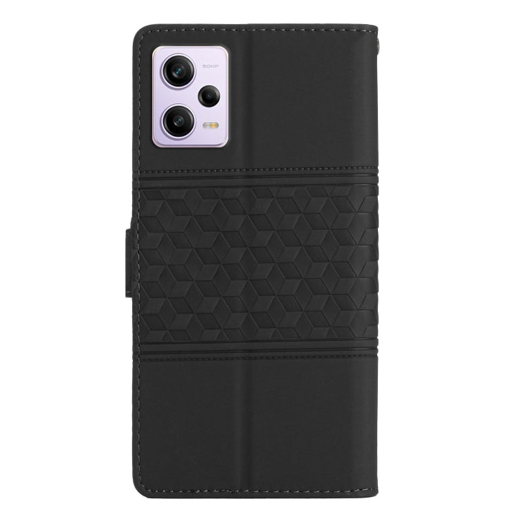 For Xiaomi Redmi Note 12 Pro 5G China Diamond Embossed Skin Feel Leather Phone Case with Lanyard