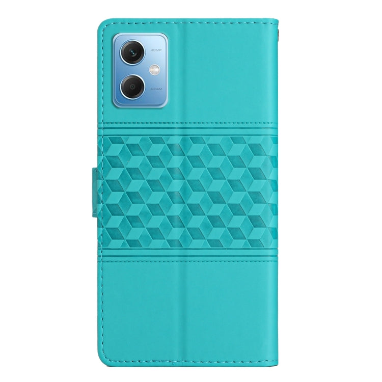For Xiaomi Redmi Note 12 5G China Diamond Embossed Skin Feel Leather Phone Case with Lanyard