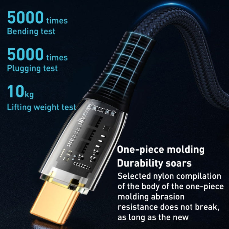 Great Wall CC31B 1m 100W USB-C / Type-C to Type-C Transparent Braided Super Fast Charging Cable