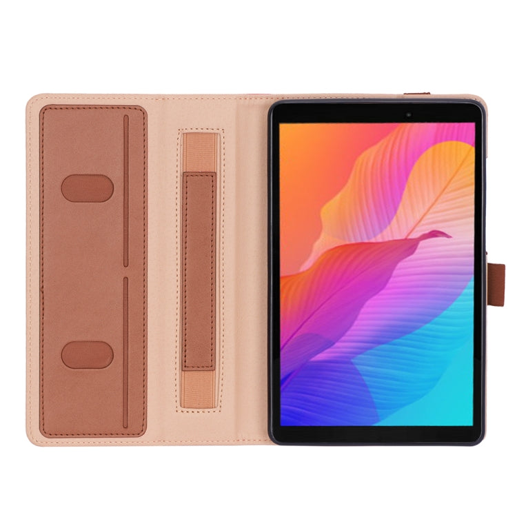 For Huawei MatePad T8 Retro Texture PU + TPU Horizontal Flip Leather Case with Holder & Card Slots & Hand Strap