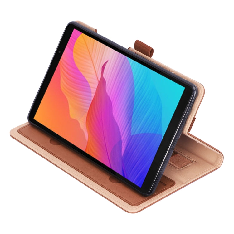 For Huawei MatePad T8 Retro Texture PU + TPU Horizontal Flip Leather Case with Holder & Card Slots & Hand Strap