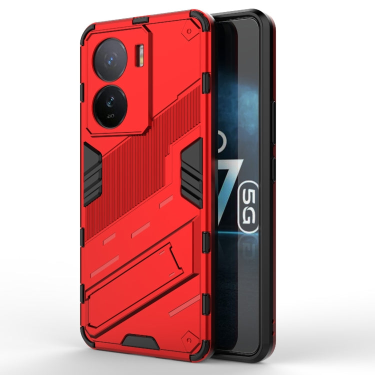 For vivo iQOO Z7 5G Global Punk Armor 2 in 1 PC + TPU Shockproof Phone Case with Invisible Holder