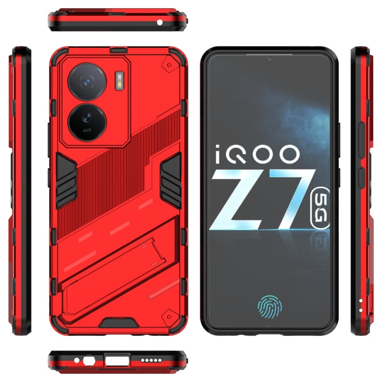 For vivo iQOO Z7 5G Global Punk Armor 2 in 1 PC + TPU Shockproof Phone Case with Invisible Holder
