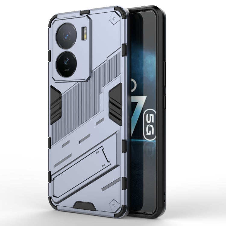 For vivo iQOO Z7 5G Global Punk Armor 2 in 1 PC + TPU Shockproof Phone Case with Invisible Holder