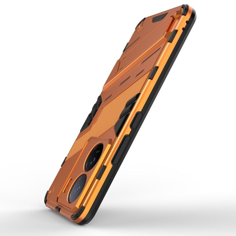 For vivo iQOO Z7 5G Global Punk Armor 2 in 1 PC + TPU Shockproof Phone Case with Invisible Holder