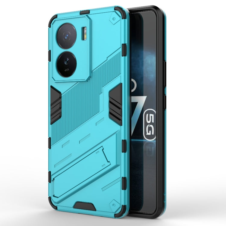 For vivo iQOO Z7 5G Global Punk Armor 2 in 1 PC + TPU Shockproof Phone Case with Invisible Holder