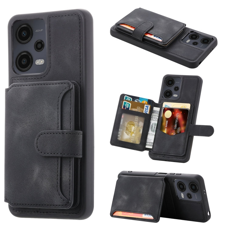 For Xiaomi Redmi Note 12 5G Global & India / Poco X5 Skin Feel Dream RFID Anti-theft PU Card Bag Phone Case
