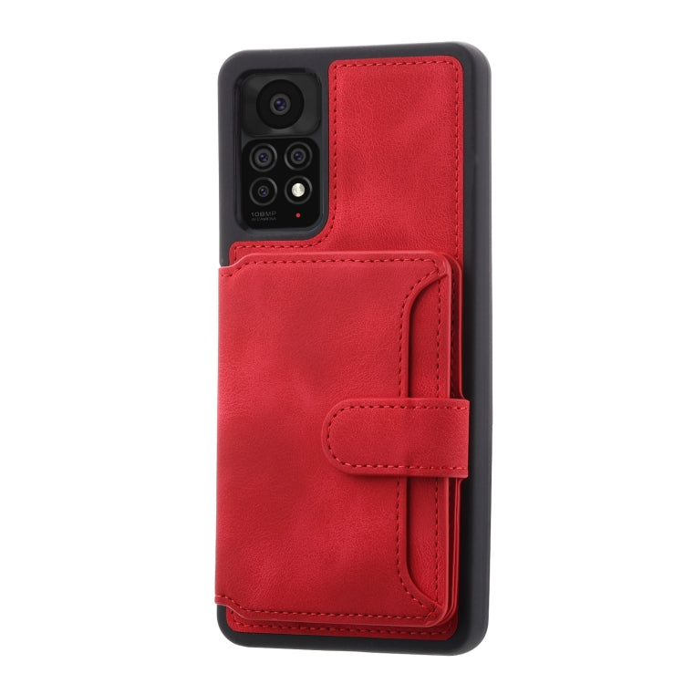 For Xiaomi Redmi Note 11S / Note 11 4G Global Skin Feel Dream RFID Anti-theft PU Card Bag Phone Case