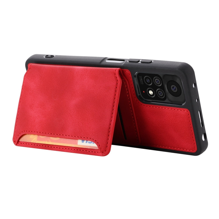 For Xiaomi Redmi Note 11S / Note 11 4G Global Skin Feel Dream RFID Anti-theft PU Card Bag Phone Case