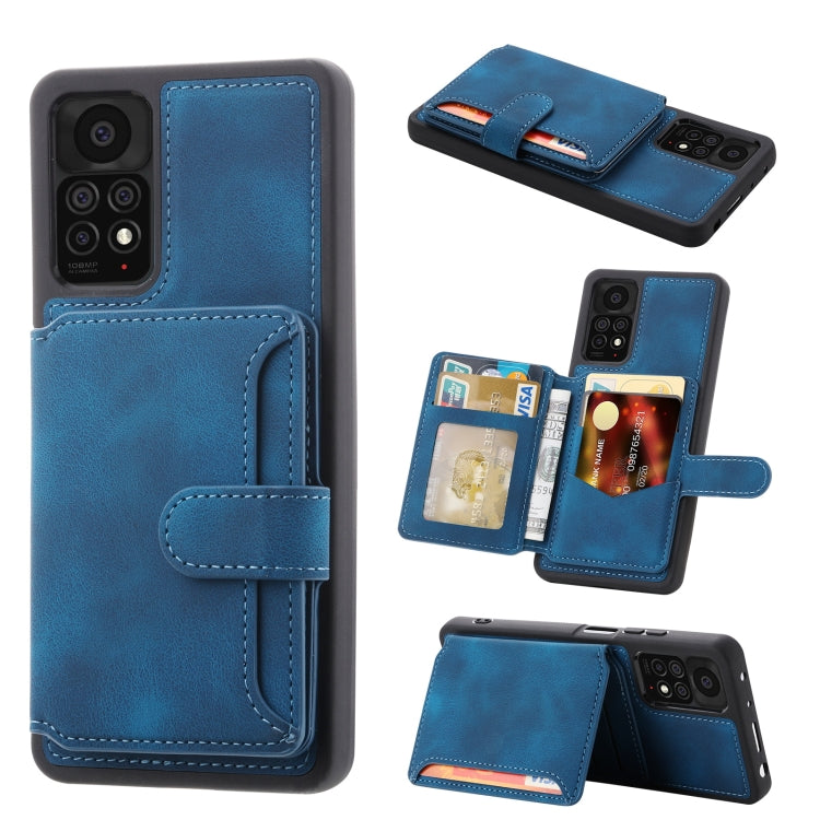 For Xiaomi Redmi Note 11S / Note 11 4G Global Skin Feel Dream RFID Anti-theft PU Card Bag Phone Case