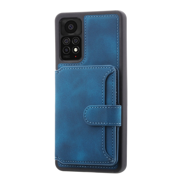 For Xiaomi Redmi Note 11S / Note 11 4G Global Skin Feel Dream RFID Anti-theft PU Card Bag Phone Case