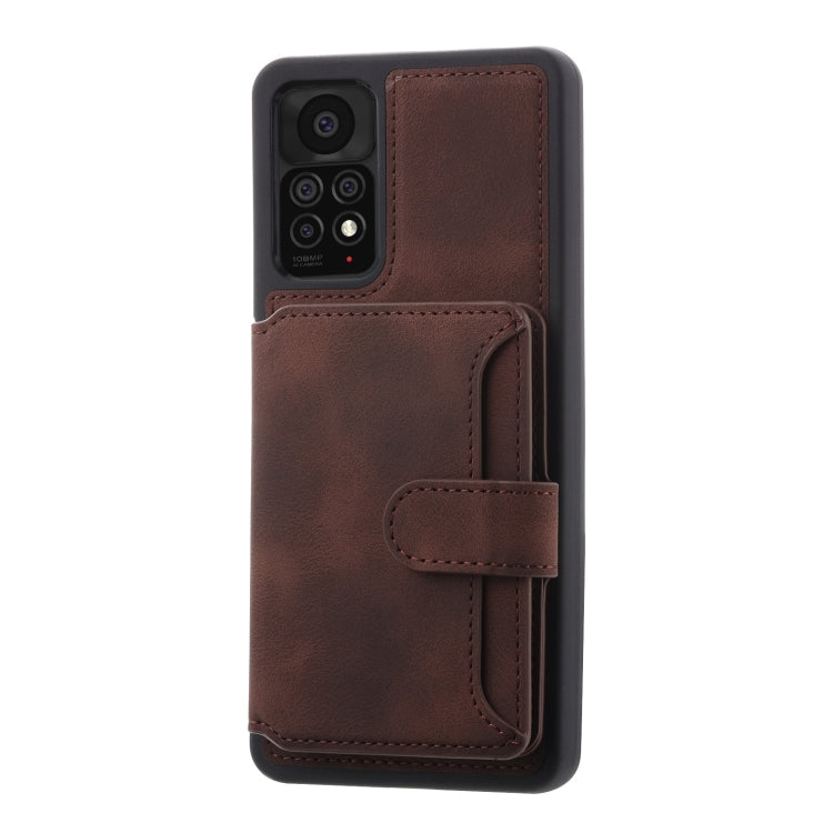 For Xiaomi Redmi Note 11S / Note 11 4G Global Skin Feel Dream RFID Anti-theft PU Card Bag Phone Case