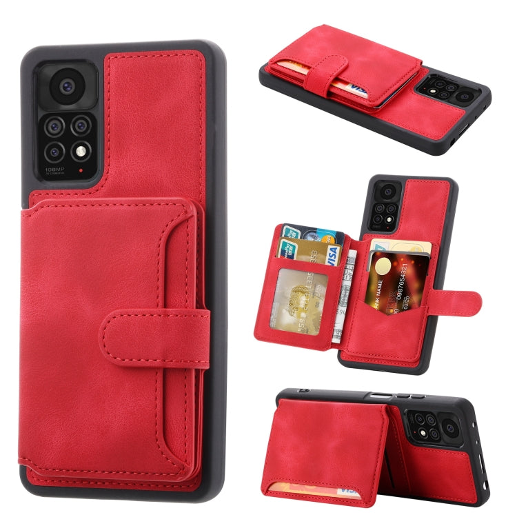 For Xiaomi Redmi Note 11 Pro 4G / 5G Global Skin Feel Dream RFID Anti-theft PU Card Bag Phone Case