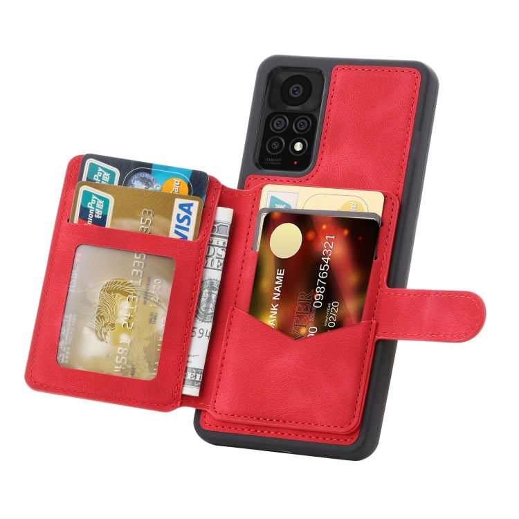 For Xiaomi Redmi Note 11 Pro 4G / 5G Global Skin Feel Dream RFID Anti-theft PU Card Bag Phone Case