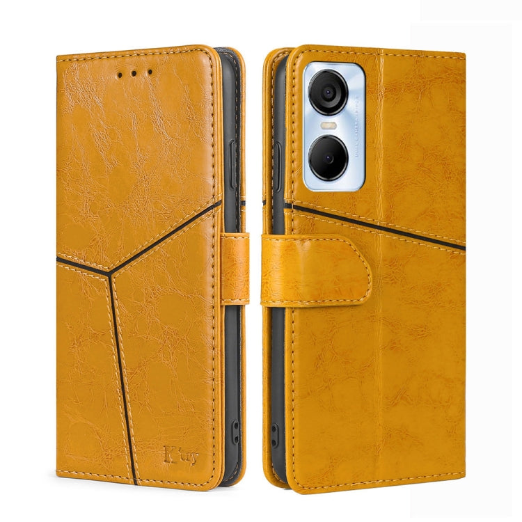 For Tecno Pop 6 Pro Geometric Stitching Flip Leather Phone Case
