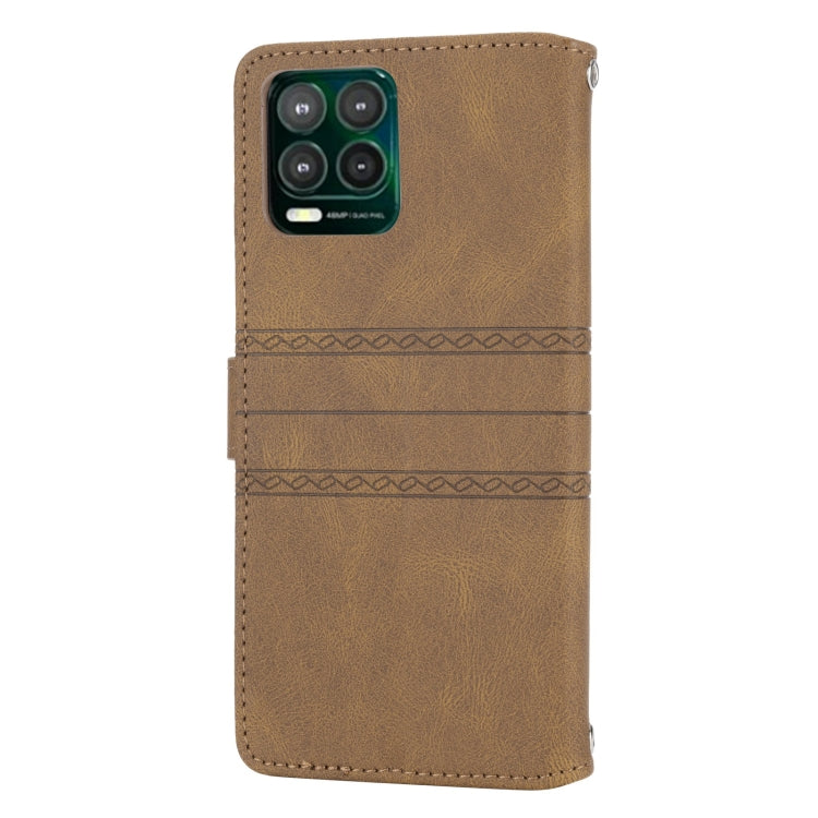 For Motorola Moto G Stylus 5G 2023 Embossed Stripes Skin Feel Leather Phone Case