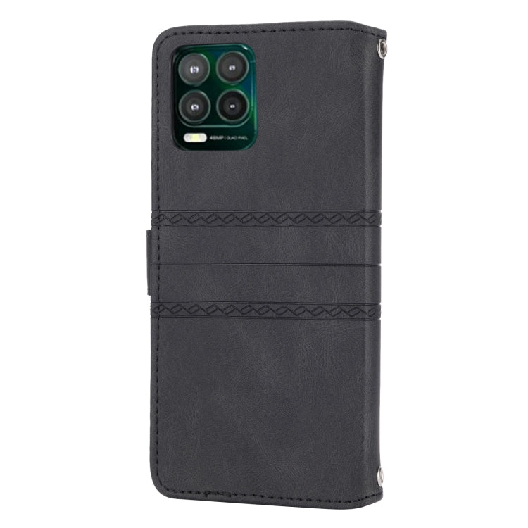 For Motorola Moto G Stylus 5G 2023 Embossed Stripes Skin Feel Leather Phone Case