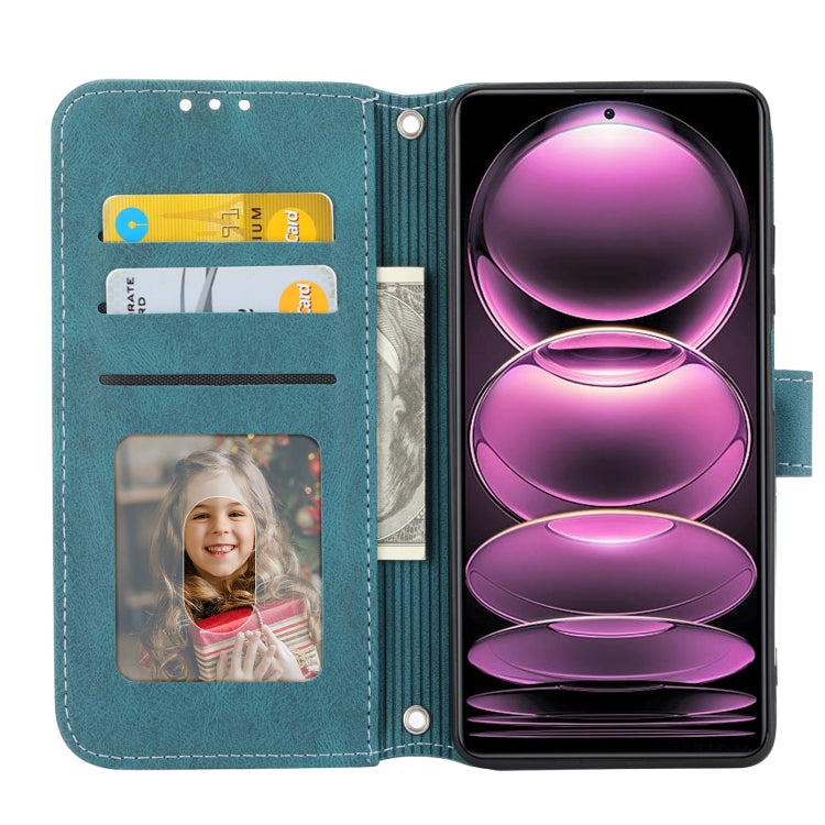 For Redmi Note 12 Pro+ 5G Global Embossed Stripes Skin Feel Leather Phone Case