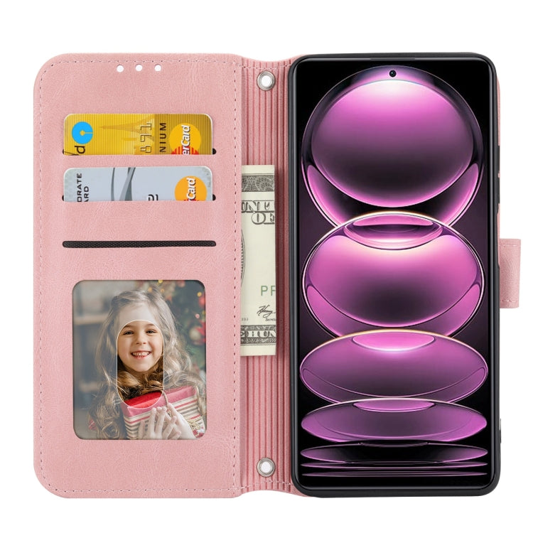 For Xiaomi Redmi Note 12 4G Global Embossed Stripes Skin Feel Leather Phone Case