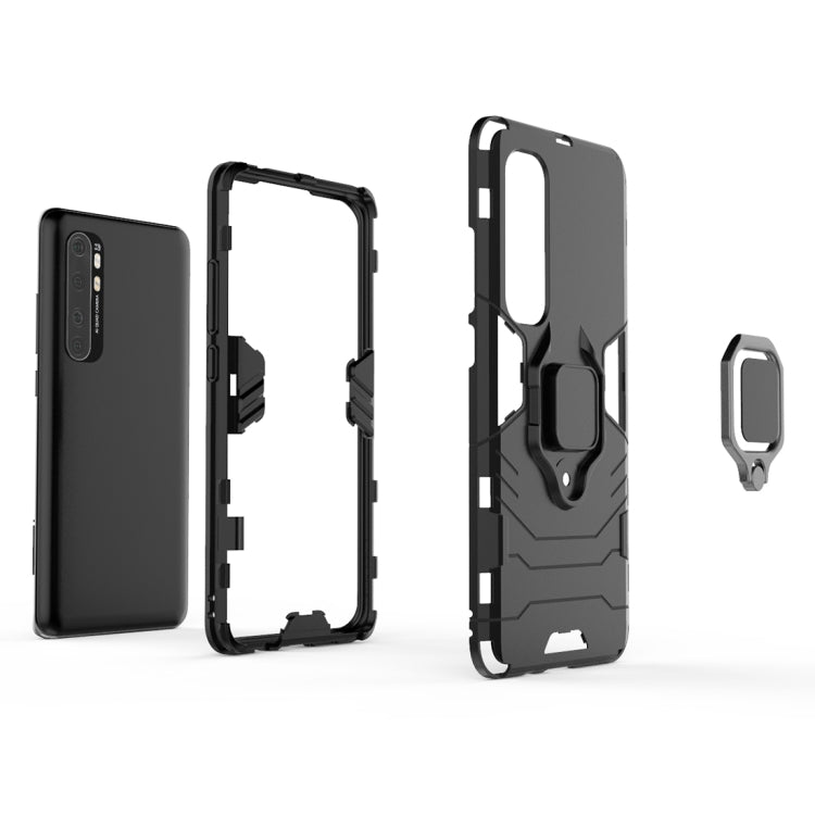 For Xiaomi Mi Note 10 Lite PC + TPU Anti-fall Protective Case with Ring Holder