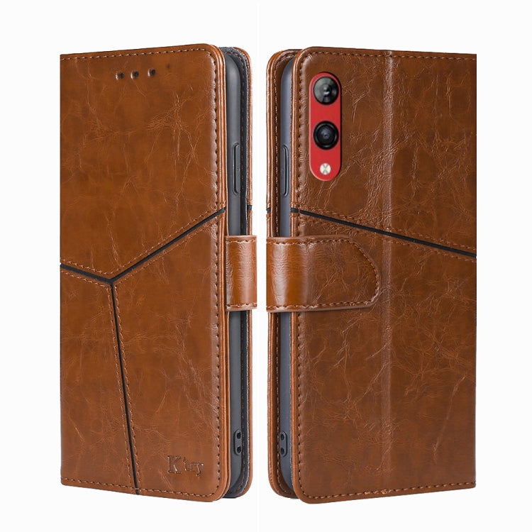 For Rakuten Hand 4G Geometric Stitching Flip Leather Phone Case