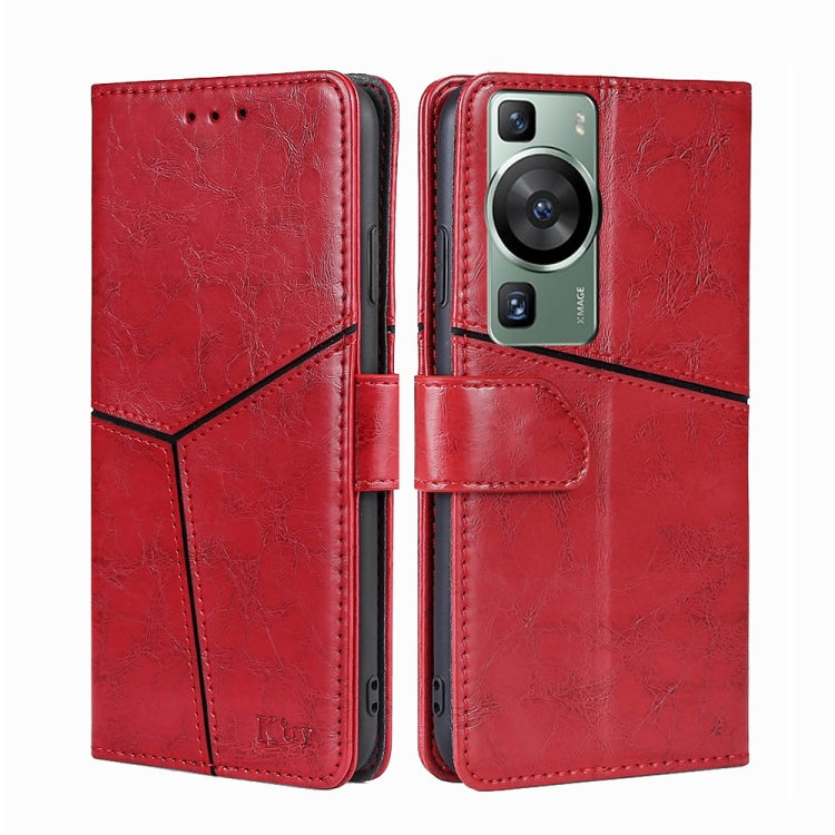 For Huawei P60 / P60 Pro Geometric Stitching Flip Leather Phone Case