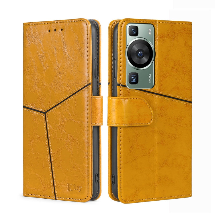 For Huawei P60 / P60 Pro Geometric Stitching Flip Leather Phone Case