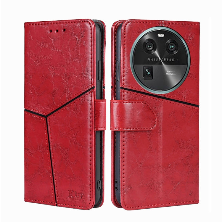 For OPPO Find X6 5G Geometric Stitching Flip Leather Phone Case