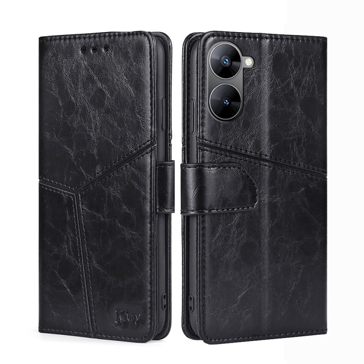 For Realme V30 5G / V30t Geometric Stitching Flip Leather Phone Case