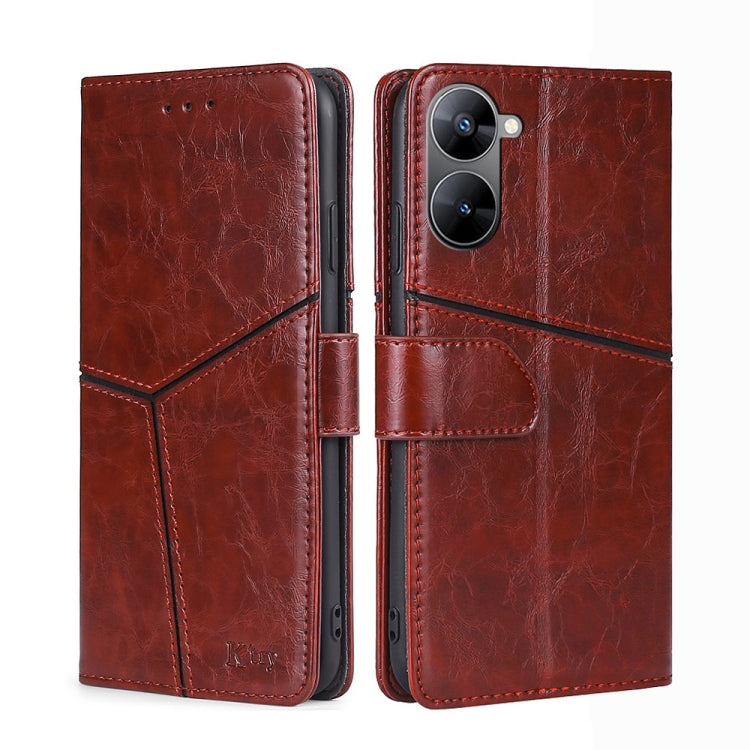 For Realme V30 5G / V30t Geometric Stitching Flip Leather Phone Case