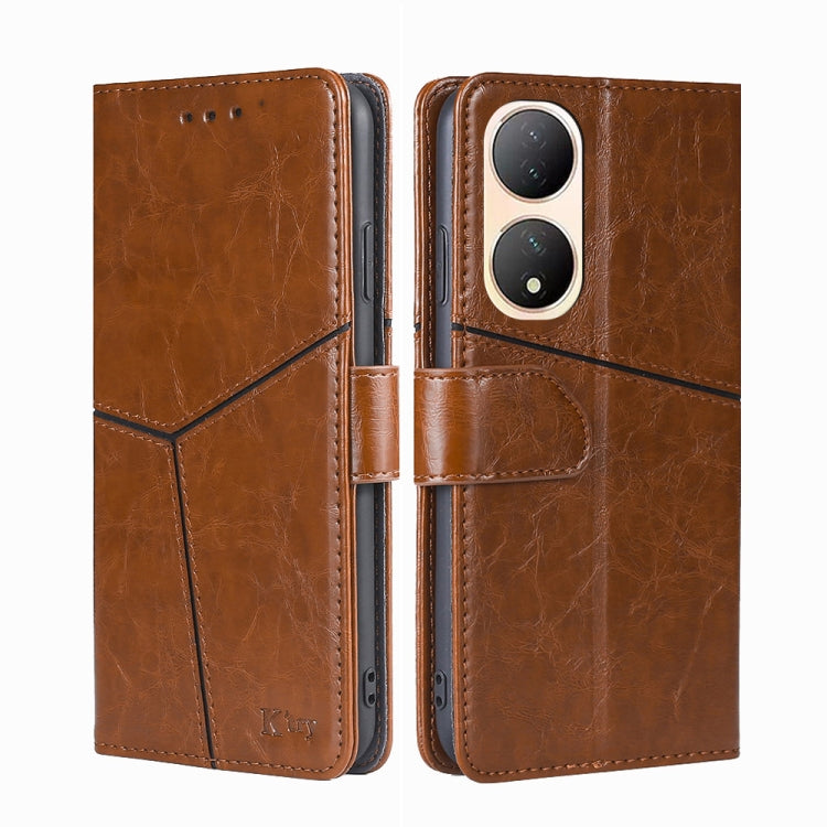 For vivo Y100 5G Geometric Stitching Flip Leather Phone Case