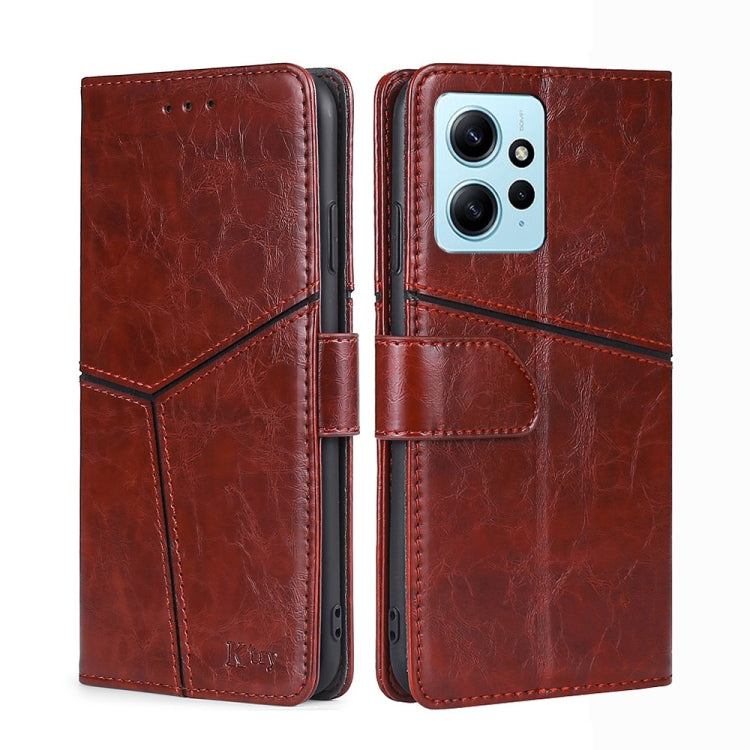 For Xiaomi Redmi Note 12 4G Global Geometric Stitching Flip Leather Phone Case