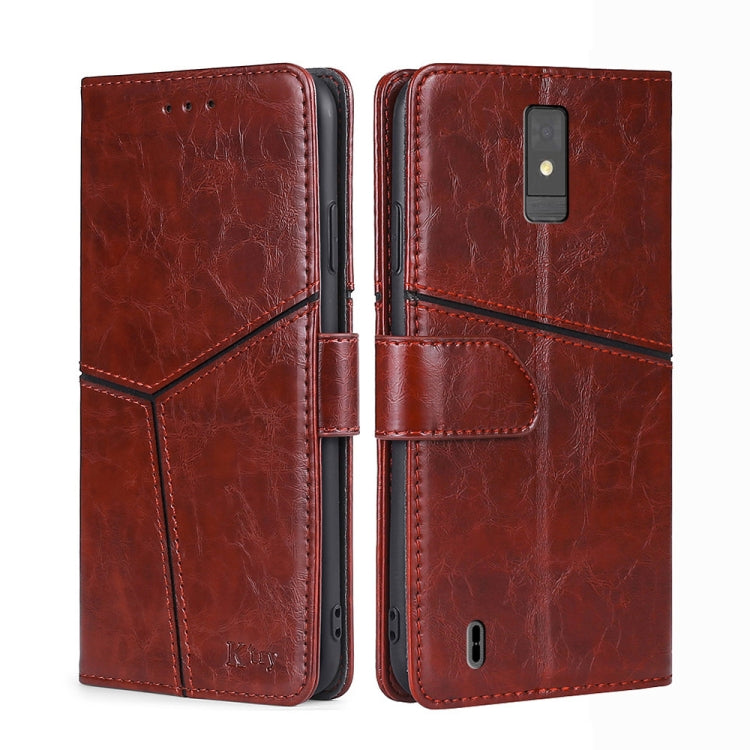 For ZTE Blade A32 Geometric Stitching Flip Leather Phone Case