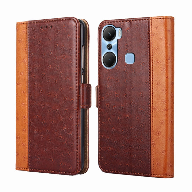For Infinix Hot 12 Pro Ostrich Texture Flip Leather Phone Case