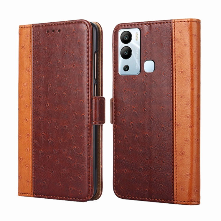For Infinix Hot 12i Ostrich Texture Flip Leather Phone Case