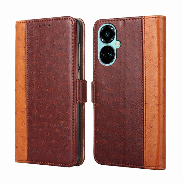For Tecno Camon 19 / 19 Pro Ostrich Texture Flip Leather Phone Case