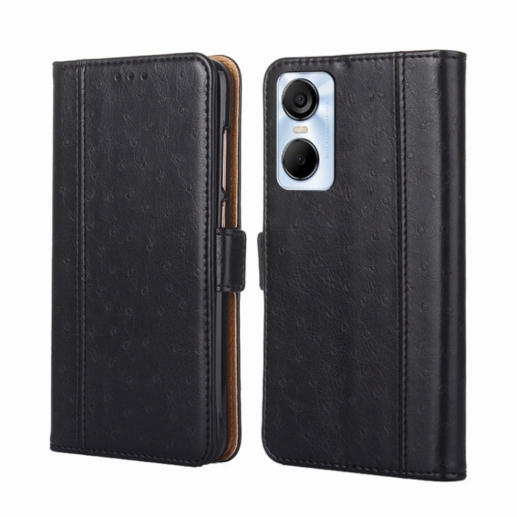 For Tecno Pop 6 Pro Ostrich Texture Flip Leather Phone Case