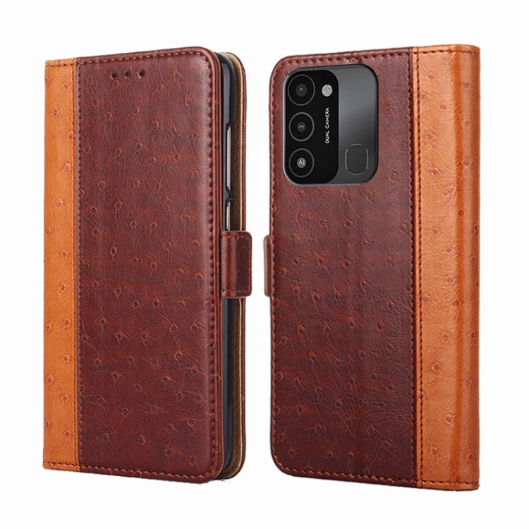 For Tecno Spark 8C Ostrich Texture Flip Leather Phone Case